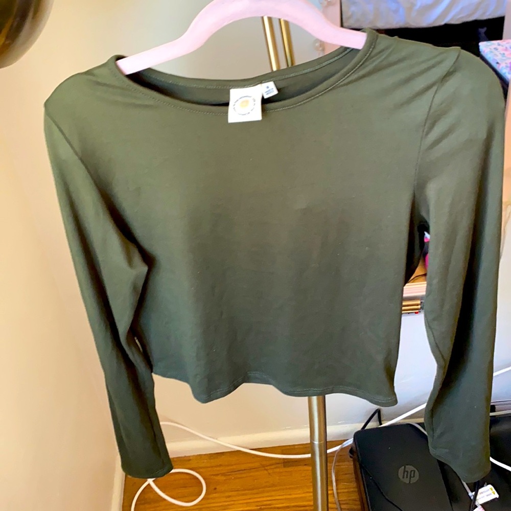 Super soft green long sleeve baby tee